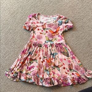 Posh Peanut Pink Butterfly Kids Dress